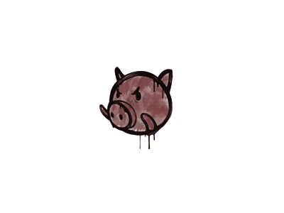 Graffiti scellé | Cochon (Rouge brique)