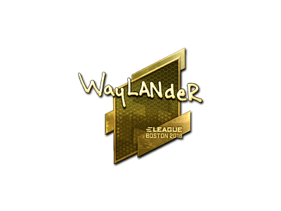 Наліпка | wayLander (золота) | Бостон 2018